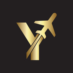 Travel Logo combine with letter Y vector template
