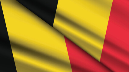 Fototapeta premium National Background of BELGIUM Featuring Two Wavy Flags