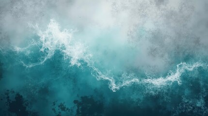 Obraz premium Turquoise Ocean Waves with Dramatic Cloudy Sky Background
