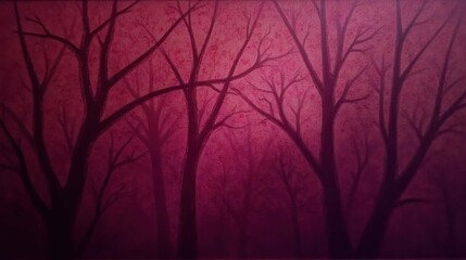 Obraz premium Surreal Forest Landscape with Dark Trees and Pink Backgrounds