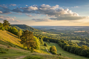 Naklejka premium Leith hill and box hill provide scenic views