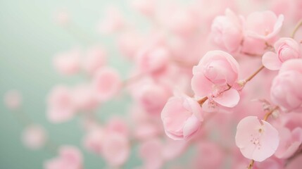 Soft Pink Blossom Petals with Gentle Background in Springtime Light