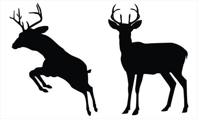 deer silhouette vector set