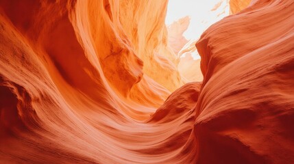 Vibrant Orange Canyon Walls with Smooth Textures and Soft Lighting