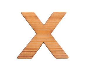 Obraz premium Letter X - made of wood, isolated on white background, cut out