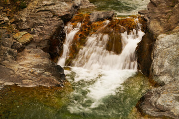 Naklejka premium waterfall in the mountains of Watertown national park Canada