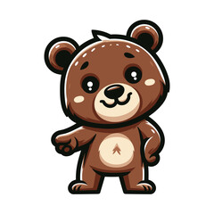 Obraz premium A realstict Bear vector illustration bear icon logo teddy cartoon character