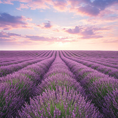 Fototapeta premium lavender field at sunset