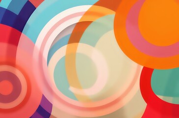 Obraz premium Vibrant Abstract Geometric Circle Design | Modern Art Print for Digital Wallpaper
