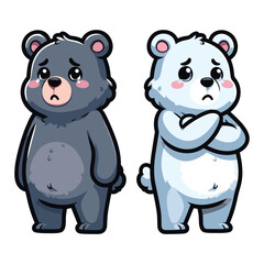 Naklejka premium A realstict Bear vector illustration bear icon logo teddy cartoon character