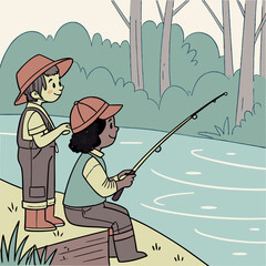 fishing in the river