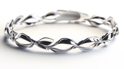 Naklejka premium A delicate silver bracelet, clean white background, transparent isolate