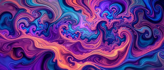 Enchanted Abstract Pattern - Vibrant Swirling Shapes
