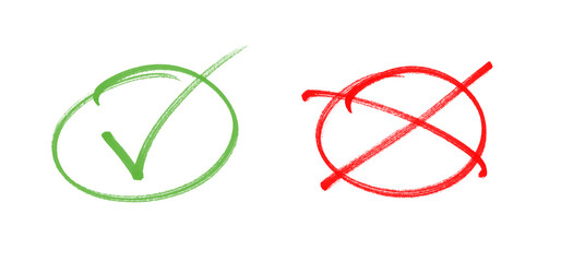Green Checkmark & Red Cross Symbol &ndash; Correct vs Incorrect Icon PNG