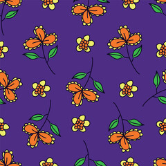 Seamless vintage floral pattern background
