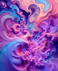 Fototapeta premium Abstract Blue Purple Swirl - Fractal Design