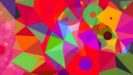 Vibrant Geometric Abstract Artwork in Modern Minimalist Style