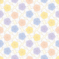 Cute plumeria seamless vector pattern. Tropical flower illustration background.