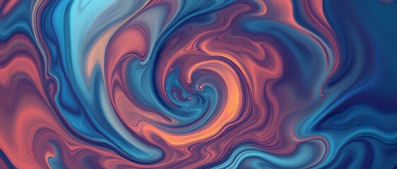 Obraz premium Abstract Blue Orange Spiral Wallpaper Design - Mesmerizing Digital Art for Desktop & Mobile