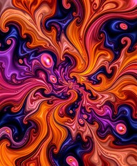 Abstract Vibrant Swirls of Energy - Modern Artistic Design
