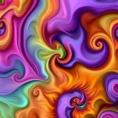 Obraz premium Vibrant Abstract Organic Pattern - Ethereal Swirling Shapes