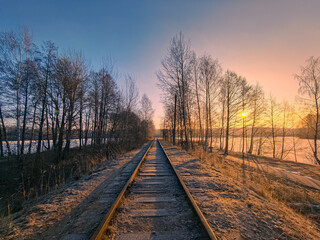 railway in the morning
