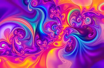 Fototapeta premium Abstract Fractal Watercolor Design with Vibrant swirls