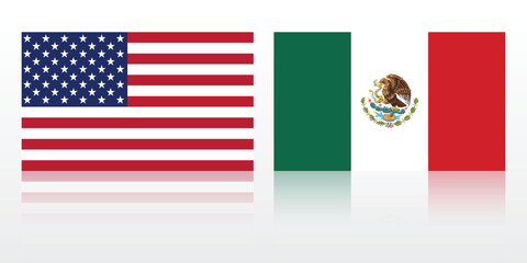 National Design Featuring the USA and Mexico Flags