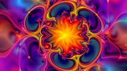 Abstract Fractal Design with Vibrant Color Transitions