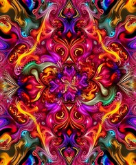 Abstract Fractal Art: Cosmic Energy & Vibrant Colors