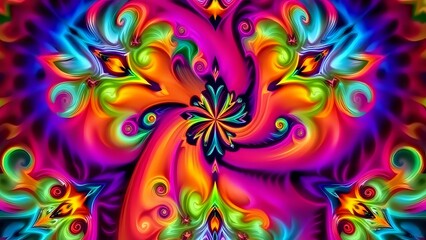 Vibrant Abstract Fractal Swirls Artwork
