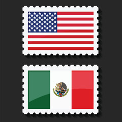 National Design Featuring the USA and Mexico Flags