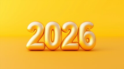 text 2026 3d style isolated on background, New Year