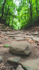 Stone path in the woods.
