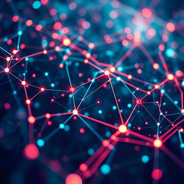 Abstract Futuristic Node Design Digital Illustration