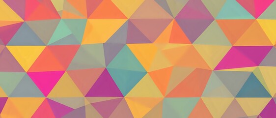 Abstract Geometric Design with Vibrant Pink and Orange Triangles