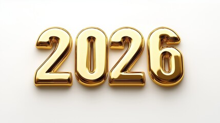 text 2026 3d style isolated on background, New Year