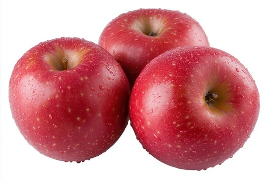 three apples isolated on white, Three Apples Isolated on a White Background.