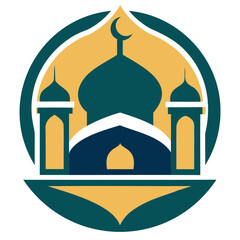Mosque Logo or Icon vector Illustration isolated on a transparent background