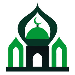 Mosque Logo or Icon vector Illustration isolated on a transparent background