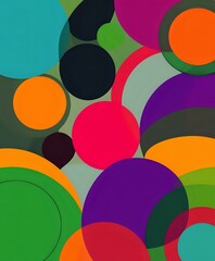 Vibrant Abstract Circle Design with Bold Colors