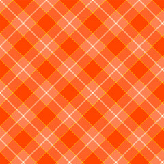Plaid pattern with twill weave.Colorful tartan check seamless pattern in orange.Vector illustration geometric background for fabric and paper.