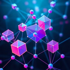 Vibrant Geometric Network of Cubes and Spheres