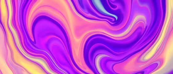Obraz premium Vibrant Dynamic Swirling Abstract Art with Purple, Pink, and Blue Hues
