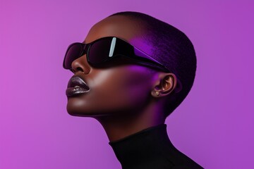 a portrait of woman wearing glasses fashion photography