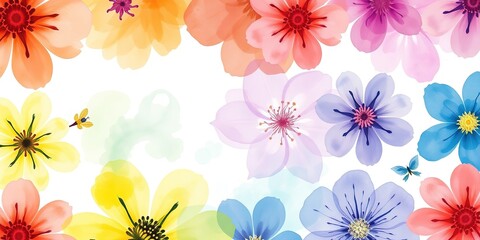 Obraz premium Ethereal Watercolor Blooms: Soft, Flowing Brushstrokes