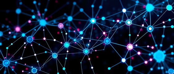 Fototapeta premium Vibrant Neural Networks in Space