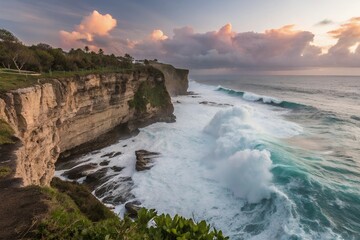 Beautiful autumn scene of Nature and  the green forest.. Colorful morning view of  of nature concept mountain background. Generative AI