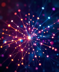 Obraz premium Vibrant Starry Night Sky with Blue and Pink Stars | Serene Abstract Nightscape