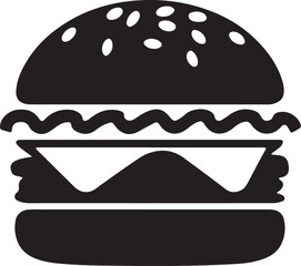 Fototapeta premium Burger Silhouette isolated on white background 